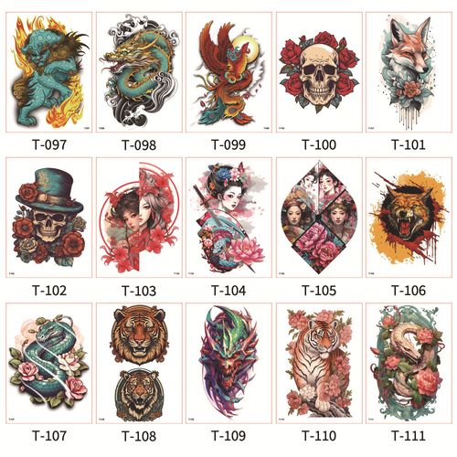 10 pcs different patterns Flower arm tattoo stickers new ins style colorful totem tattoo stickers waterproof long-lasting for men and women time tattoo stickers