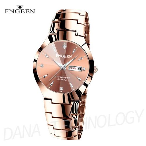 Fngeen 03 Luxury Classy Unisex Watch With Date Week - Coffee