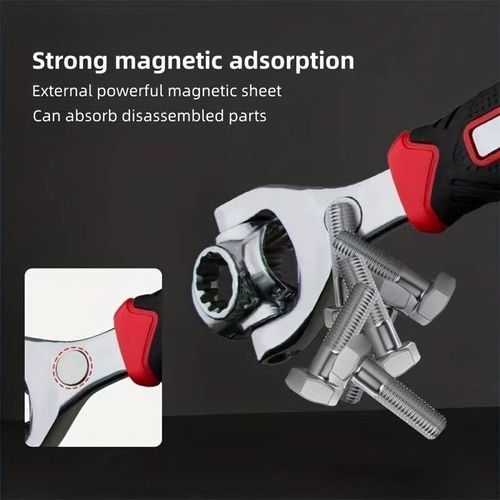 52 In 1 Wrench Tool Set, 360° Swivel Head, Universal Wrench, 8-19mm, Hardware Tools
