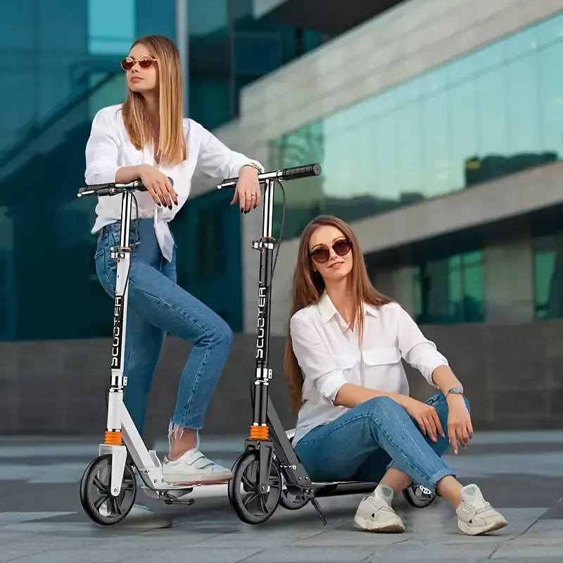 Children, teenagers, adults, scooters, city work, campus scooters, foldable two-wheelers brake scooter