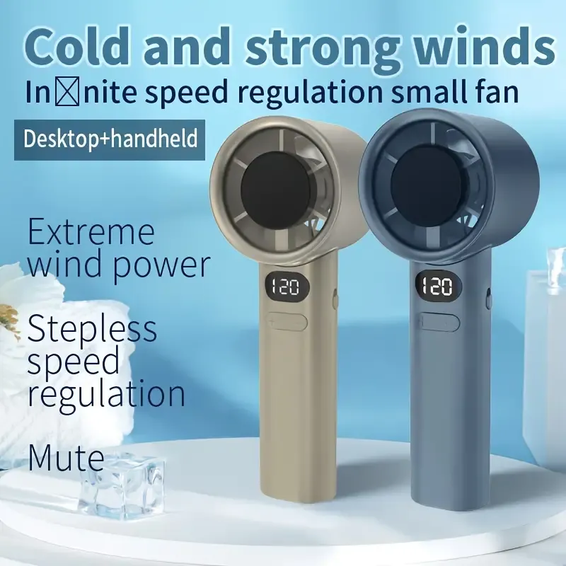 Goard Handheld Small Fan, Powerful 120 Gears No Pole Variable Speed Student Outdoor Mini USB Charging Small Fan, Handheld Travel Desktop Fan