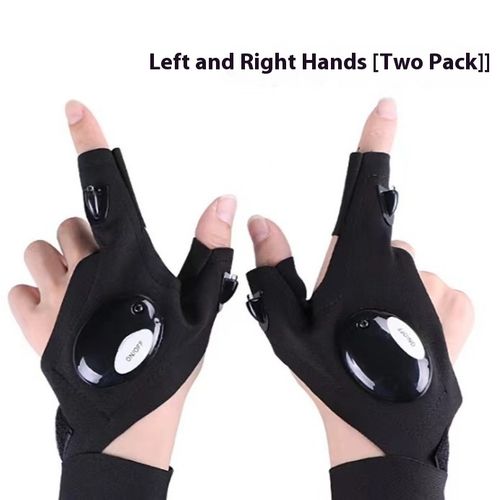 2024 New Fishing Gloves LED Flashlight Luminous Outdoor Breathable Lighting Glowing Gloves USB Finger Light Gloves