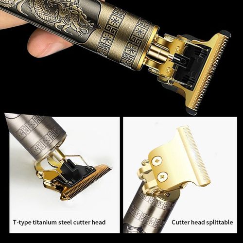 Dragon Monster Rechargeable Metal Hair Clipper - USB - Gold
