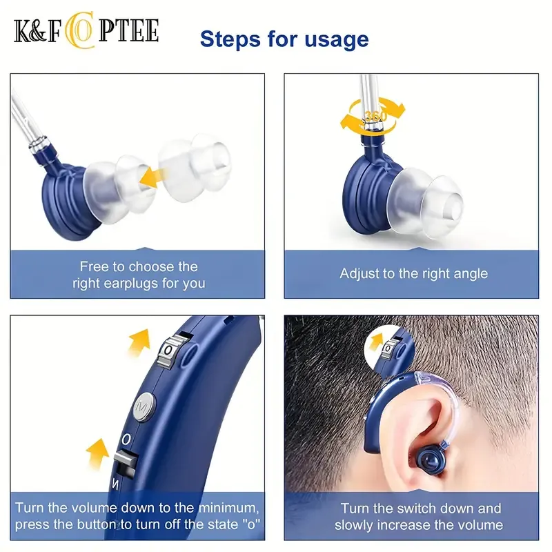 Behind-the-ear Bluetooth hearing aid rechargeable amplified sound amplifier Hearing aid