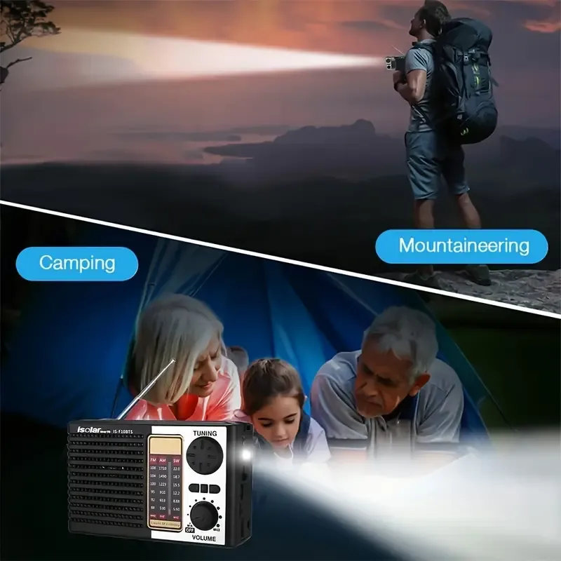 IS-F10BTS Multi-Functional All-Band Bluetooth Speaker and Solar Emergency Radio
