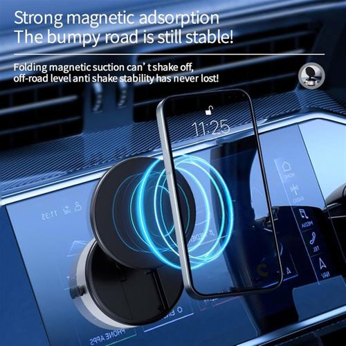 Vacuum Magnetic Car Phone Holder - Electric-Manual, Magnetic Car Suction Cup Folding Holder, 360° Rotating Adjustable Suction Cup Magnetic Phone Holder, Suitable for Cars, Gyms, Mirrors, Smooth Surfaces