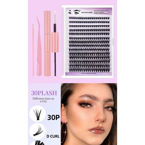DIY Eyelash Extension Single Cluster False Lashes Kit 280pcs Lash Clusters D Curl 8-16mm