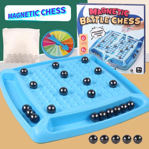 The 2024 New Magnetic Chess Set has a Magnetic Board Game with Stones, Plastic Chessboard, and String, which is a Strategy Game for Kids and Adults as a Family or Party Game