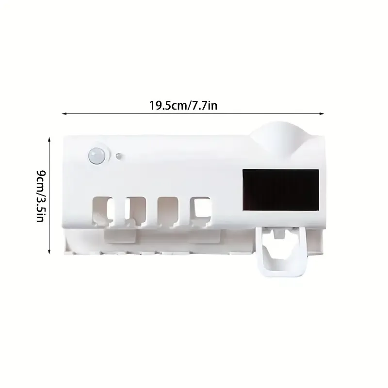 SENBOWE USB Rechargeable Smart Toothbrush Holder with Blue Light Sterilizer, UV-Catalyst Ray & Photocatalyst Technology, Non-Punch Wall-Mounted Design, 18650 Lithium Battery, Multi-Functional Toothbrush Storage Box for Hygienic Home Bathroom Organization, USB Rechargeable Holder | Modern Toothbrush Holder | Highquality Materials