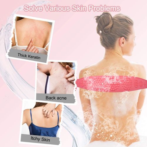 Silicone Body Scrubber Belt (3 pieces, random colors)