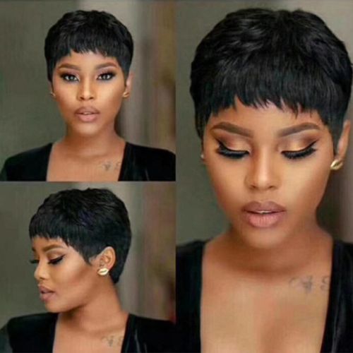 Wig European and American fashion short hair women black short hair chemical fiber mechanism hood