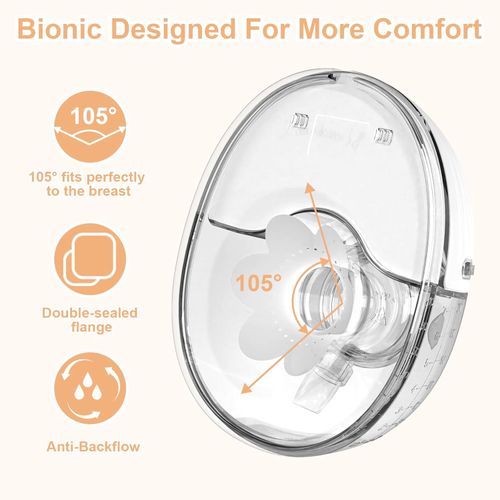 1Pcs Breast Pump, Wearable Breastfeeding Pump, Hands-Free Wearable Breast Pump, Portable Electric Breast Pump with 4 Modes, 12 Levels, LCD Display 1pc-White