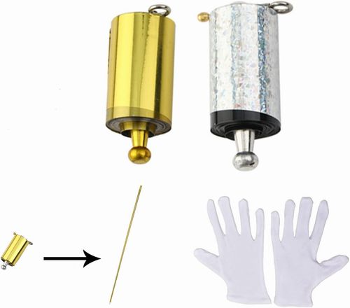 Telescopic Rod Creative Gold Hoop Magic Props Portable and Suitable for Family Party Entertainment Toy （2 Pack）