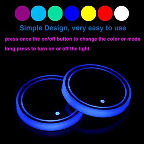 Decorative Lights 7 Colors LED Car Cup Holder Lights for Coasters