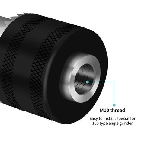 Conversion chuck (angle grinder to electric drill)