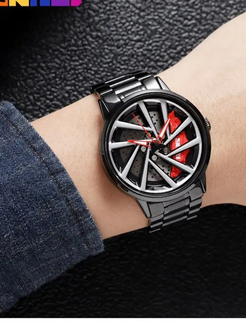 SKMEI Men's Watch New Wheels Rolling Creative Fashion Che Youhui League Fans Butterfly Double Snap Gift Wristwatch - 1990