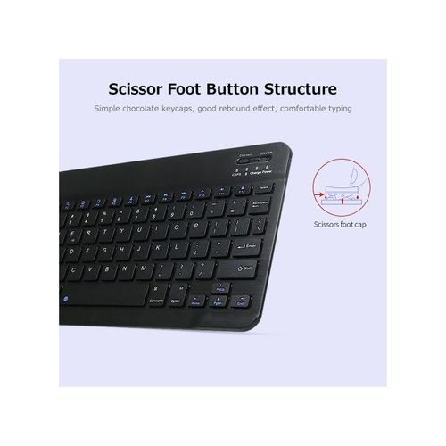 10inch BT Rechargeable Mini Keyboard Mouse Combo 78 Keys
