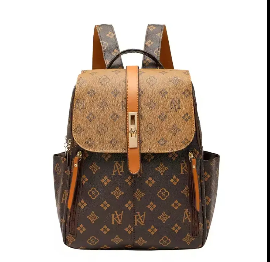Backpack women 2024 new style trendy fashion print large capacity travel backpack classic retro casual commuter women's bag