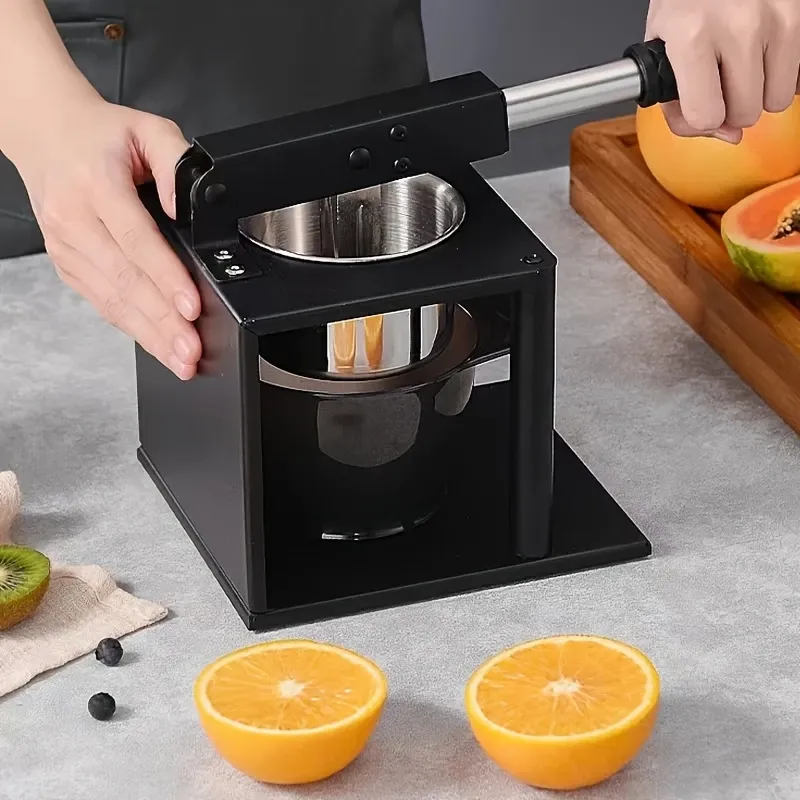 3-Piece Stainless Steel Manual Juicer Set - Commercial Grade Hand Press Extractor for Fresh Fruit Juice, Lemon Squeezer, Pomegranate & Watermelon Press, Kitchen Tool with Large Capacity Bowl