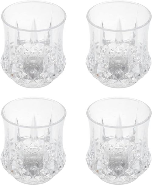 OSALADI Light Up Wine, 4 Pack Liquid Activated Flash Drinking Crystal Cups, Multicolor LED Glowing Wine Drinking Tumblers for Bar Party Decor