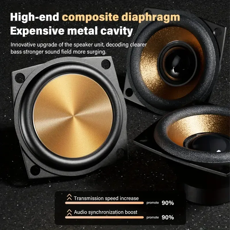 Elegant Wood Grain Portable Wireless Speaker with Enhanced Bass, Sleek 3D Surround Sound - Rechargeable via USB Battery, Ideal for Parties & Gifts-Wood Grain Color