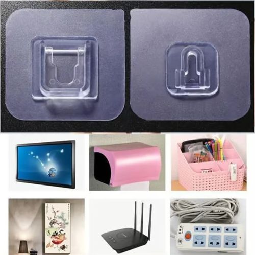 10 Pairs Transparent Double-sided Adhesive Wall Hooks
