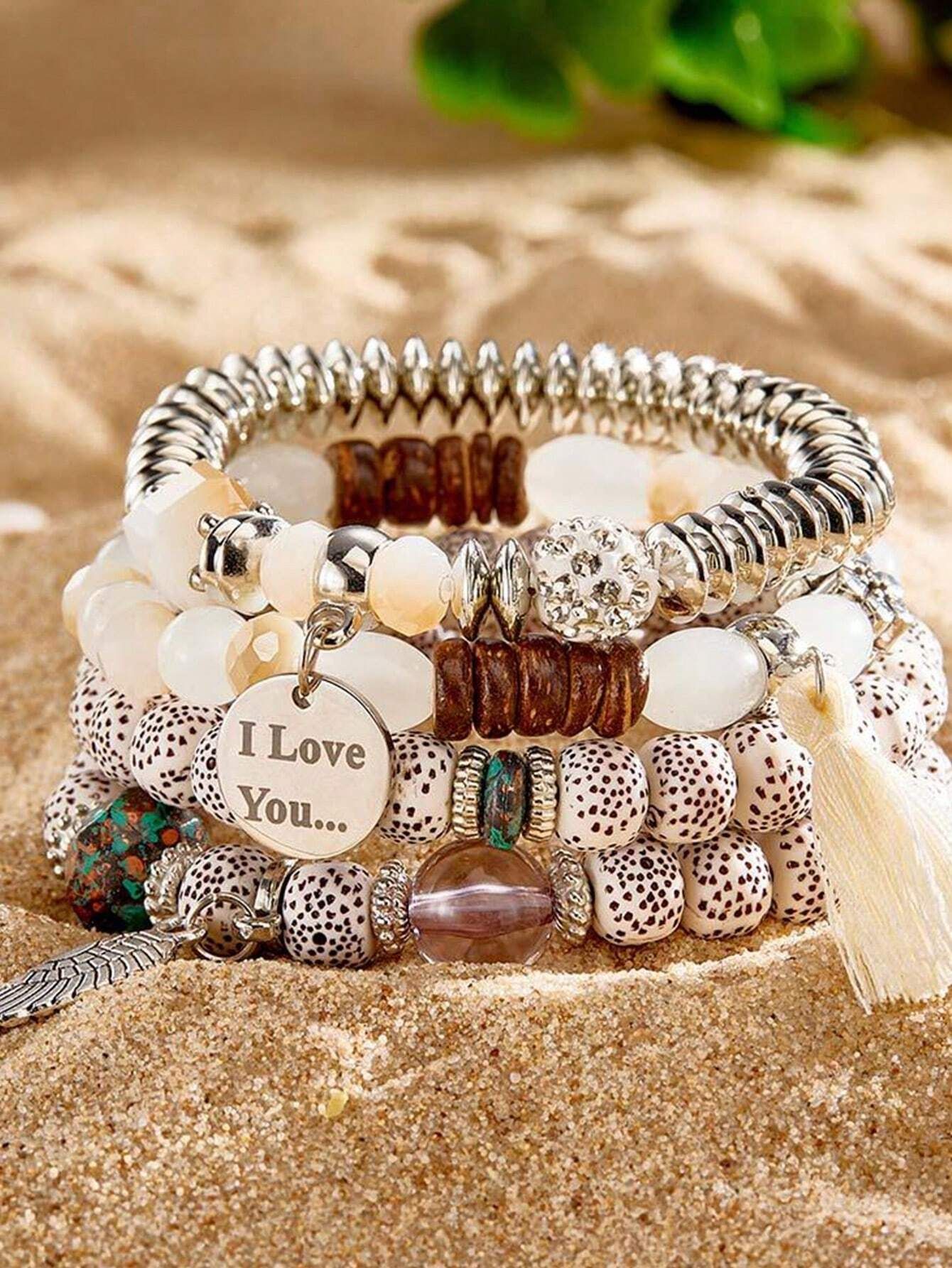 4 PCS Bohemian Beaded Bracelets