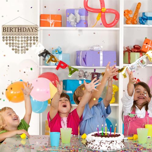 Wooden Birthday Reminder Calendar - Family Wall Hanging Birthday Calendar Board