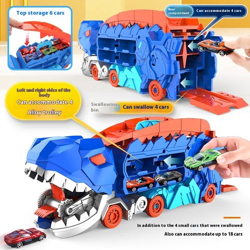 Hot Tyrannosaurus Rex Hauler Dinosaur Wheels Devouring Car T-Rex Transformed Track Slide Car Children's Toy