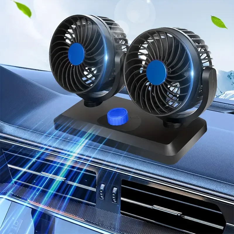 Car Dual Head Mounted USB Fan