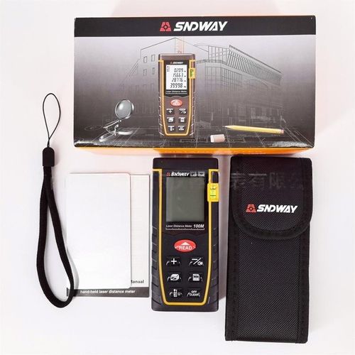Sndway Laser Distance Measure SW-TG50 Digital Rangefinder 80m Meter Tape Area Volume with Bubble Level and LCD 4 Line Display