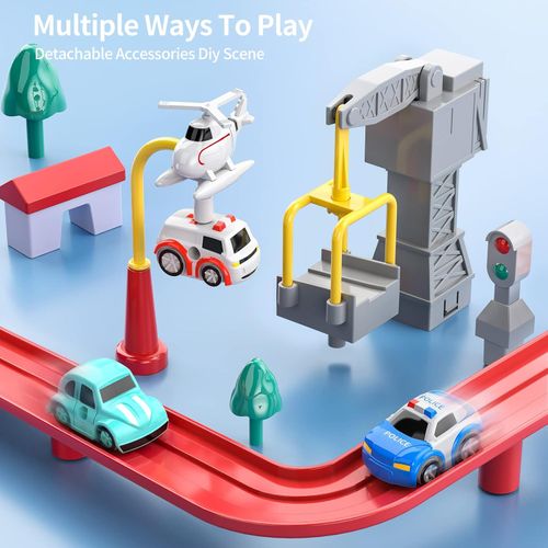 Kids Toys for 3 4 5 6 7 8 Year Old Boys Girls Race Track Car Adventure Toys for Boys Age 3, City Rescue Car Toys for Toddlers 2-4 Years, Educational Christmas Birthday Gifts