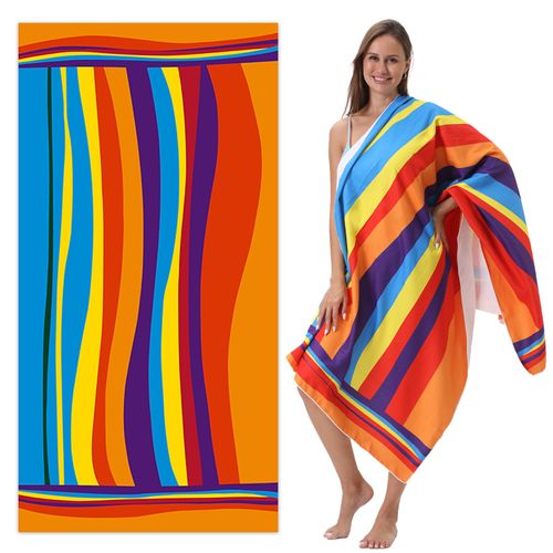 Extra Large Striped Beach Towel - Ultra-Soft Microfiber