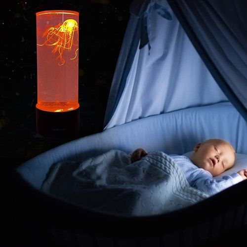 12-inch Jellyfish lamp Columnar LED Lamp, USB and Battery Powered, Jellyfish Lava Mood Light, Kids Gift Home Decor, Color Changing Night Light