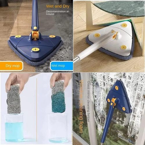360-degree rotating adjustable cleaning mop - imitation hand-twisted quick-drying mop