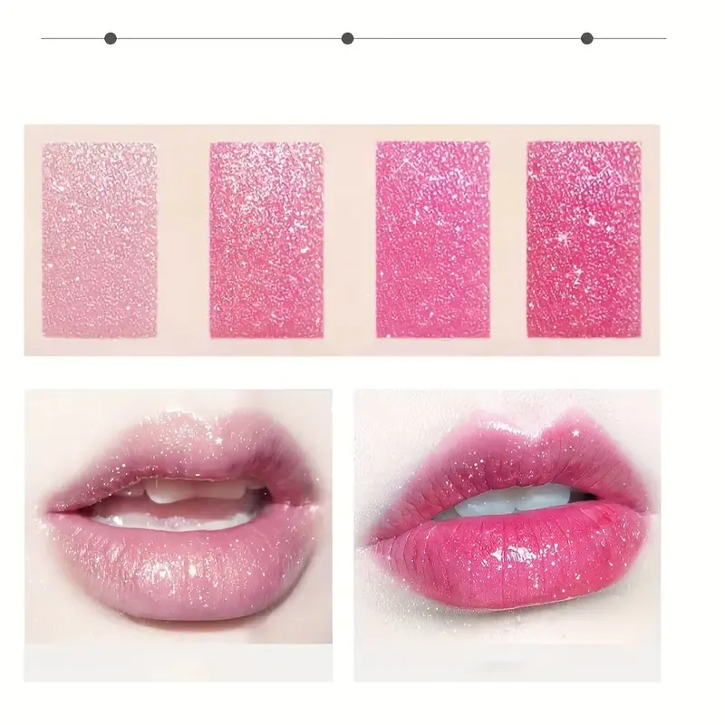 3 colors Berry Pink Sparkly Lip Gloss Paste