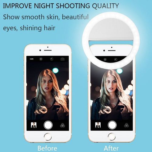 Rechargeable Selfie LED Ring Fill Light For Phone-white