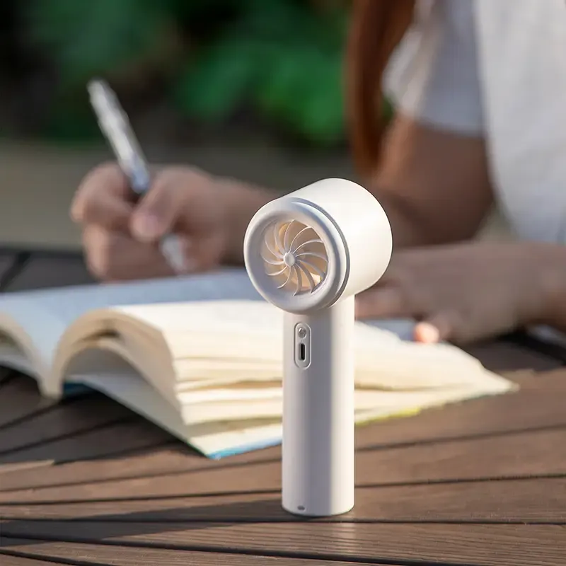 Portable Handheld Turbo Fan - 3 Wind Speeds, USB Rechargeable, LED Display, Compact & Powerful for Indoor-Outdoor Use