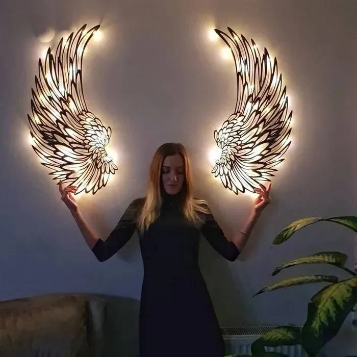 1 Pair Metal Angel Wings Wall Decor