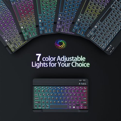 7-Color Light Wireless Keyboard And Mouse Set Rechargeable