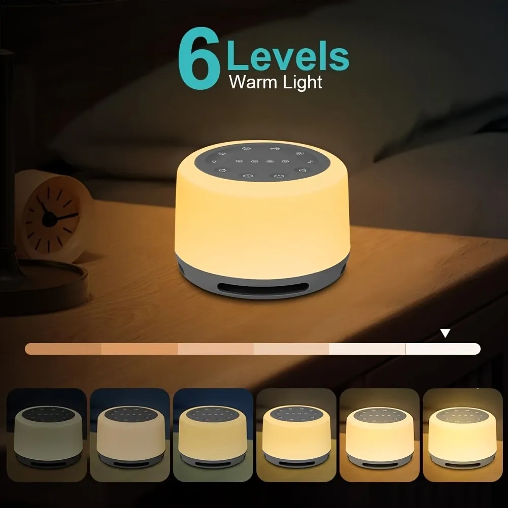 Sleep Sound Machine 24 Natural Soothing Sounds 7 Color Breathing Lights and Night Light with Timer Memory Feature Rechargeable Portable White Noise Machine for Baby Kids Adults