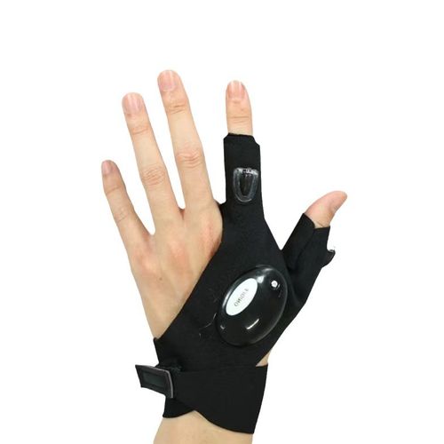 2024 New Fishing Gloves LED Flashlight Luminous Outdoor Breathable Lighting Glowing Gloves USB Finger Light Gloves