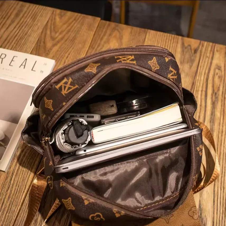Backpack women 2024 new style trendy fashion print large capacity travel backpack classic retro casual commuter women's bag