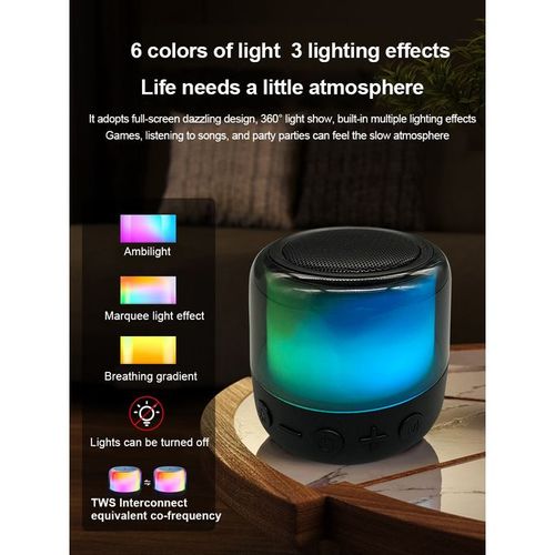 Ace Elec Portable Bluetooth Speaker With 11RGB LED Light