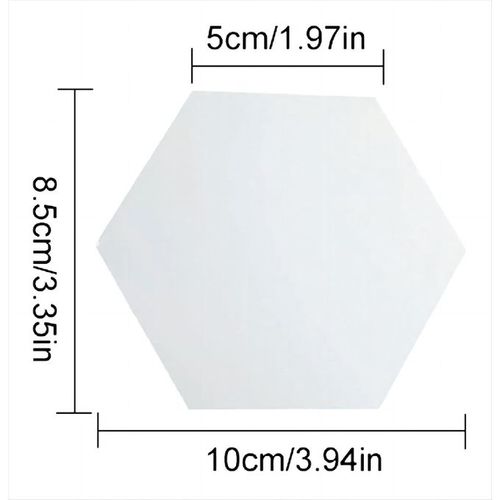 24PCS Acrylic Mirror Wall Sticker Reflective Self-adhesive Hexagon Home Decorations