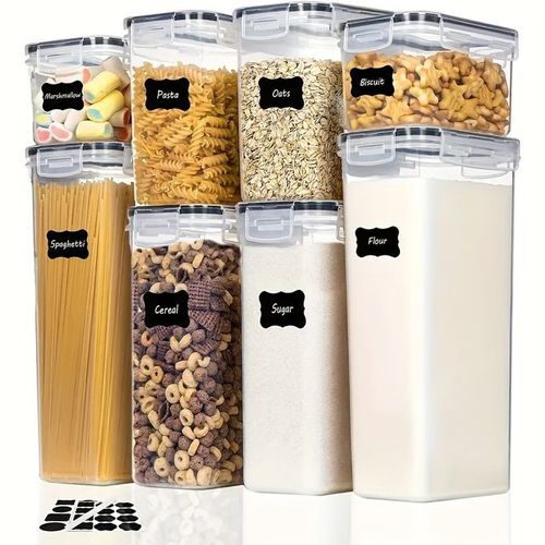 7pcs Airtight Food Storage Containers With Labels And Marks