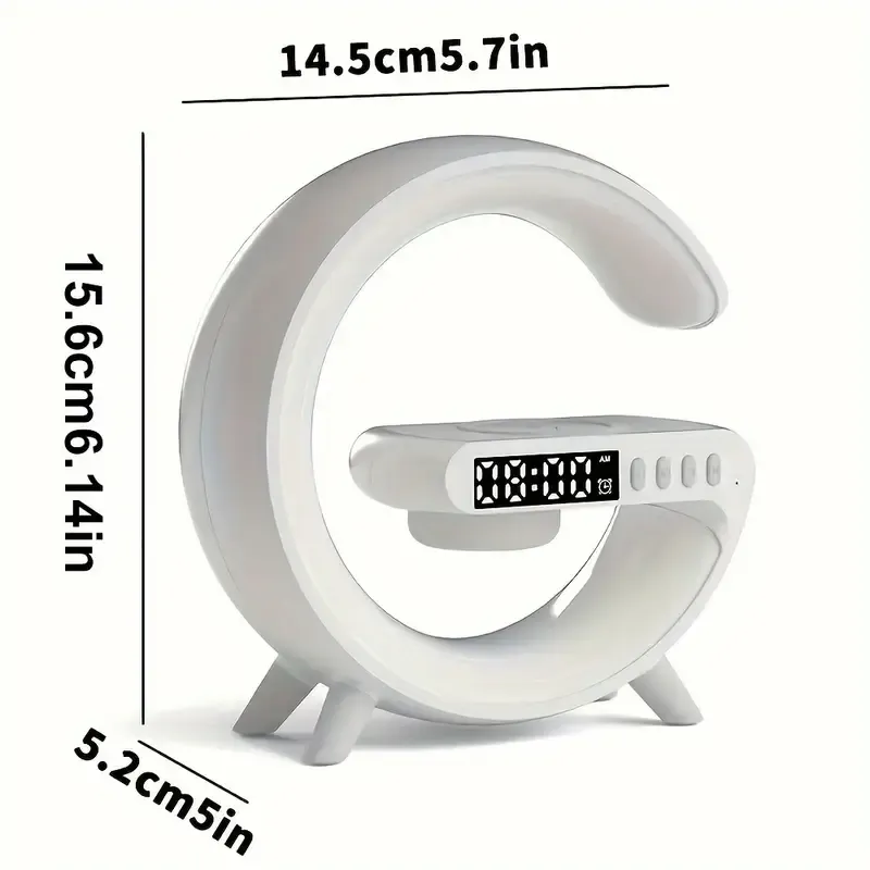 Wireless Speaker Wireless Charging Atmosphere Night Light Speaker Birthday Gift for Boyfriend, Girlfriend, Best Friend, Brother-White