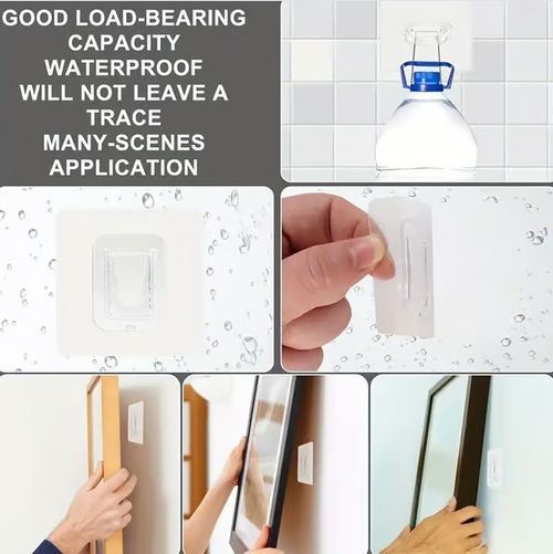 10 Pairs Transparent Double-sided Adhesive Wall Hooks