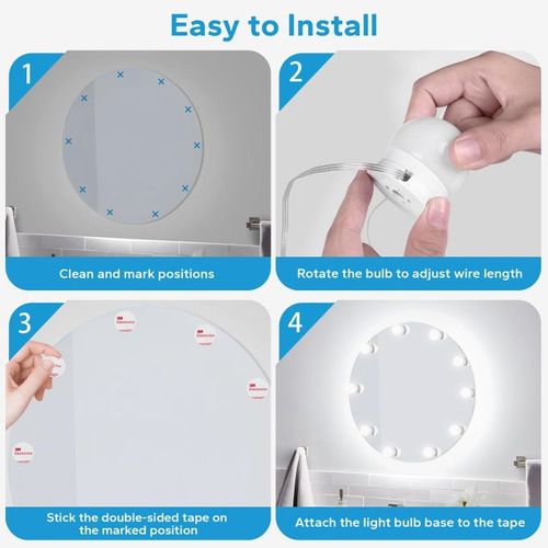 Vanity LED Mirror Lights Kit 10 Bulbs USB Dimmable Lights