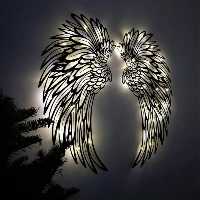 1 Pair Metal Angel Wings Wall Decor